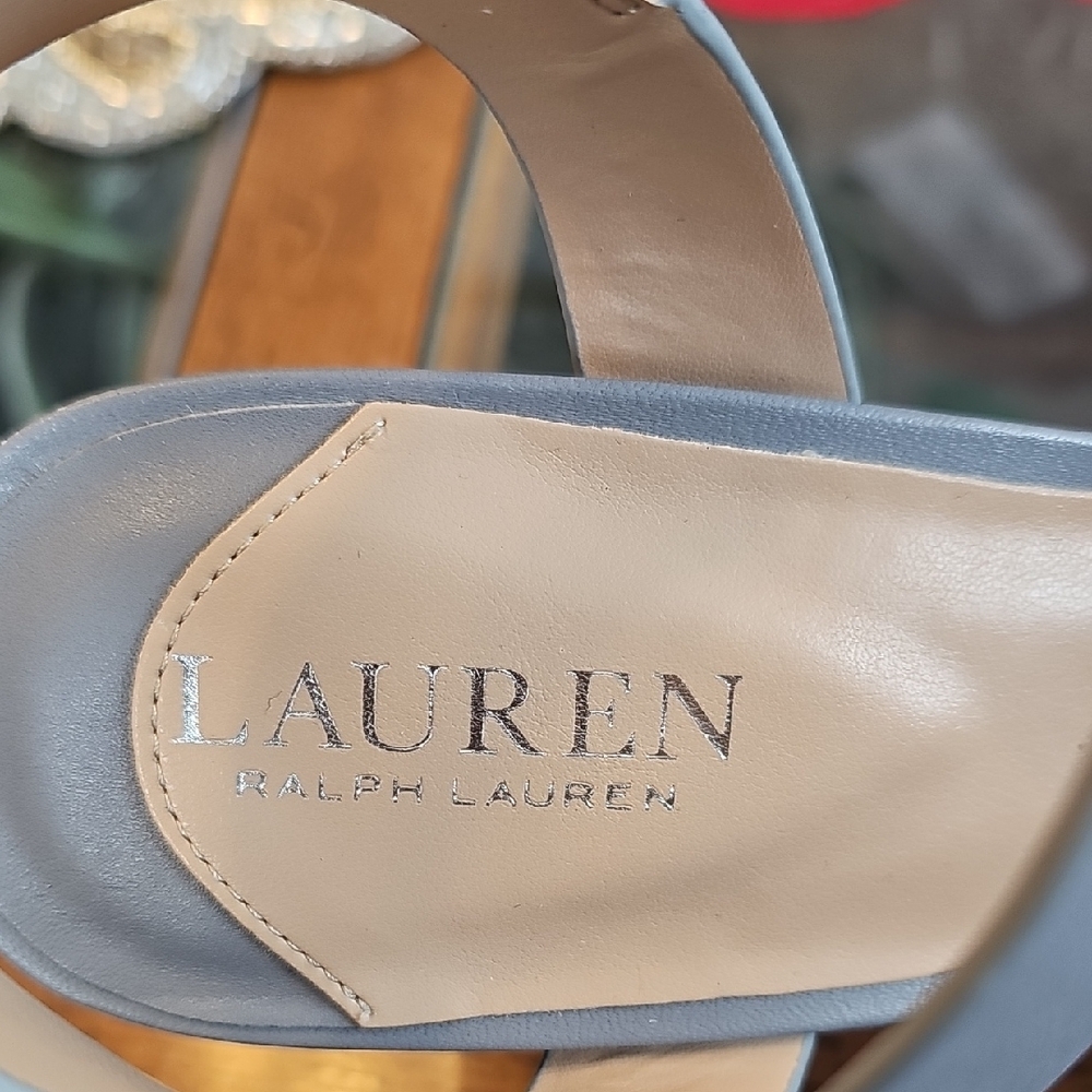 Lauren Ralph Lauren Gray Strappy Block Heels - Picture 2 of 12